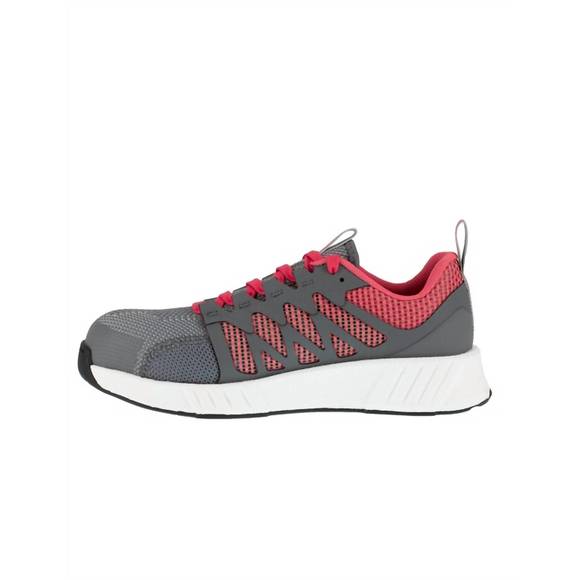 NEW REEBOK women's fusion flexweave athletic work shoe - medium width in grey - Picture 2 of 3